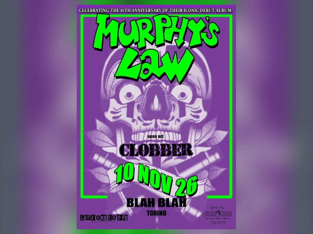 Murphy's Law in concerto a Torino: 40° anniversario, con i Clobber